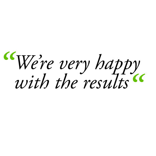 We're very happy with the results quote